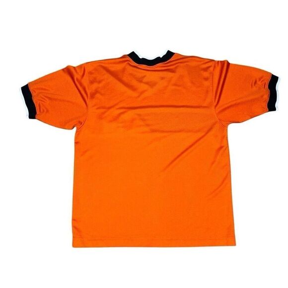 Vintage VTG 90s Nike Made In USA Swoosh Orange Jersey Shirt Medium - Picture 5 of 6